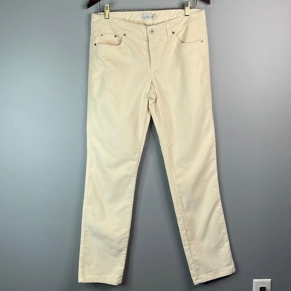 L.L. BEAN Signature Straight Leg Corduroy Jeans Cream 5 Pocket Stretch Preppy 8 - Picture 10 of 10